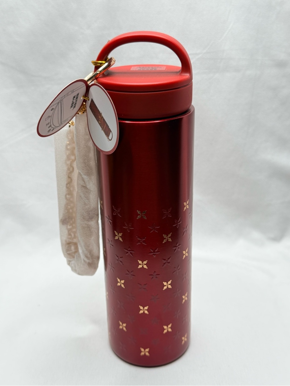 NWT Starbucks Red & Gold Star Stainless Steel Insulated Thermos 700ml